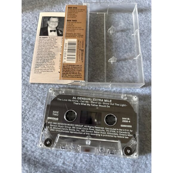 Al Denson "The Extra Mile" Vintage 1992 Christian Music Cassette Tape with Origi - Picture 5 of 7